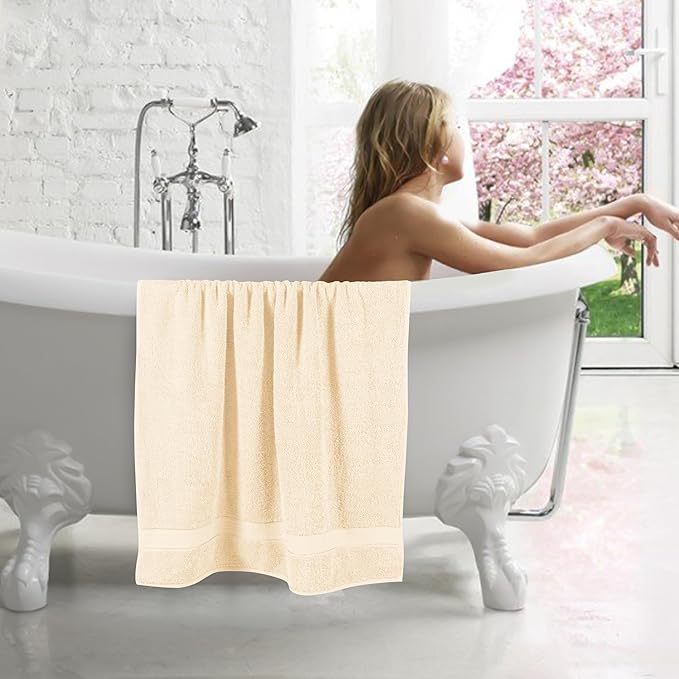 GLAMBURG 700 GSM Premium Cotton 2-Pack Oversized Extra Large Bath Sheet Set