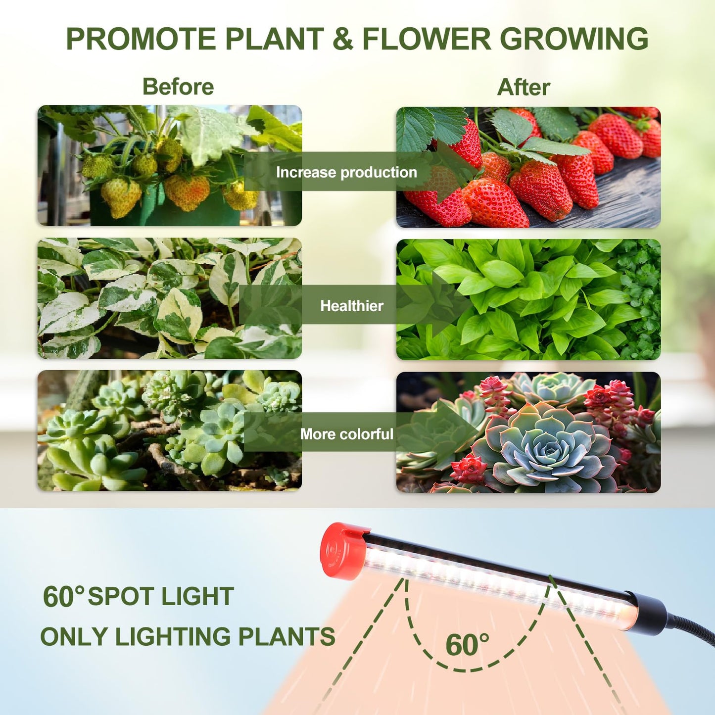 Game Changer! FECiDA 2026 3Pack 9 Watt Power Draw, NO Need Adapter, Clip Grow Lights for Small Indoor Plants, Bonsai, 4/8/12H Timer, Enough Bright Like Sun for Your Plants