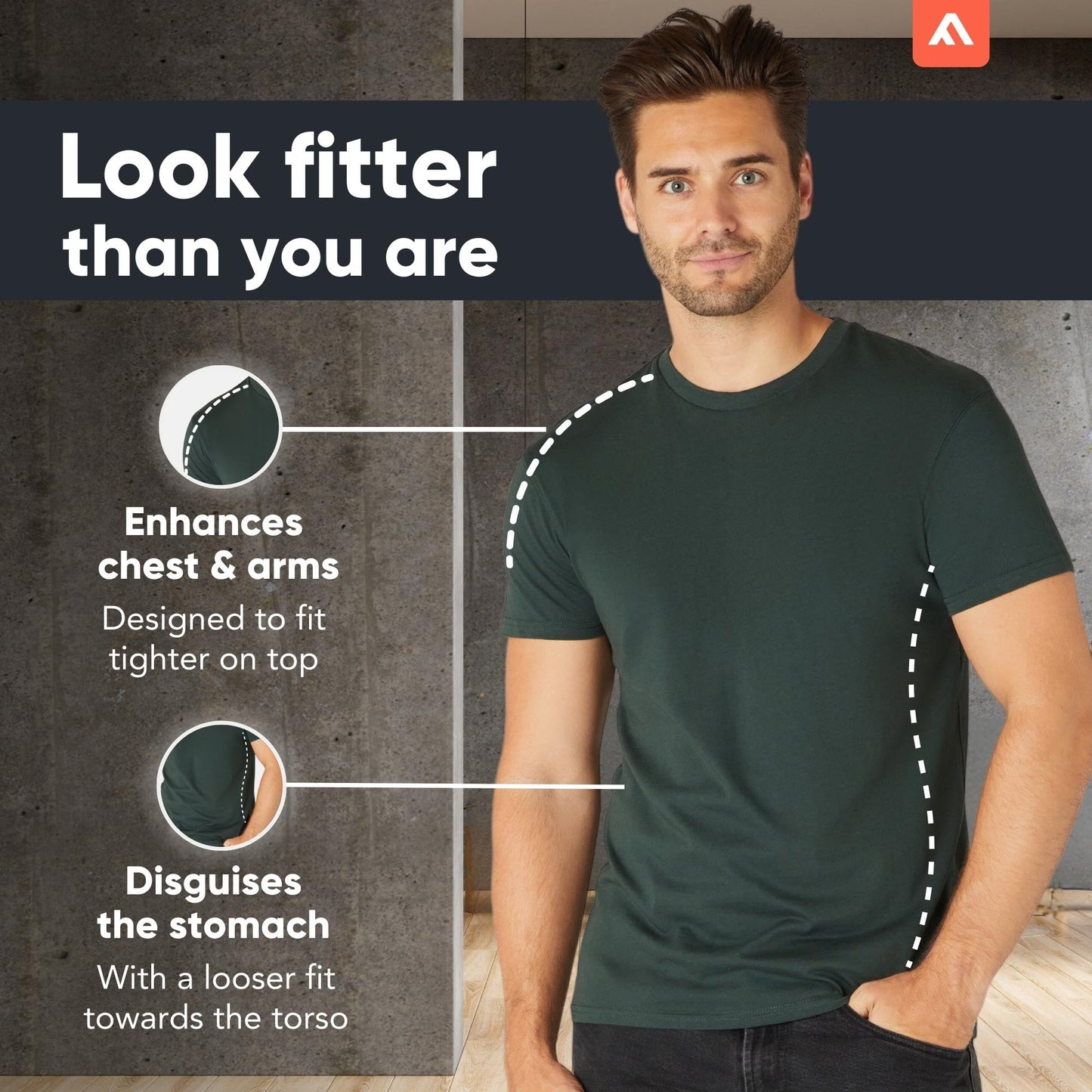 FM London 3/5-Pack Mens T Shirt - Premium Weight T-Shirts for Men with Lightly Fitted Design - Super Soft - Made with 100% Cotton - Stretch Fit for Any Occasion - Durable Comfort Fit