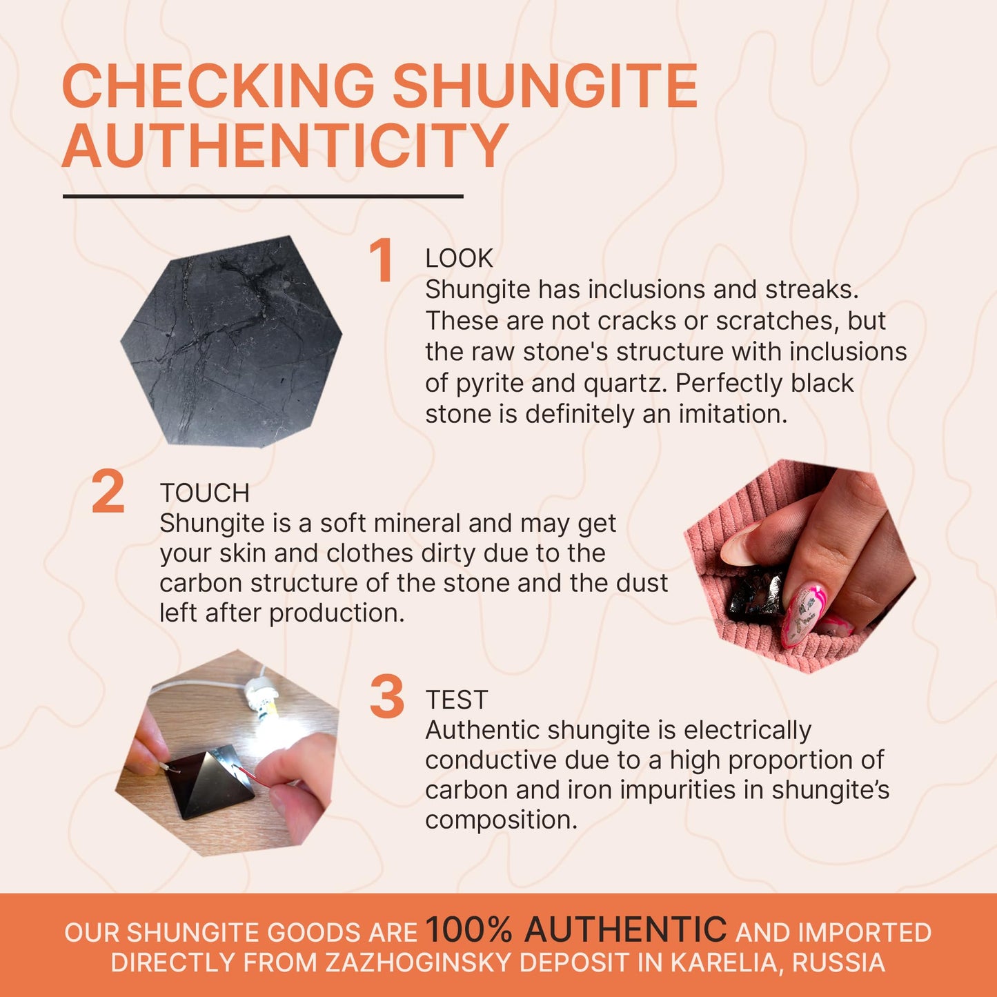Authentic Shungite Pyramid Polished 2.8"(7cm), Premium Protection Crystals for House & Office, Karelian Black Stone Energy Pyramid for Root Chakra Meditation, Grounding & Negative Energy Blocker