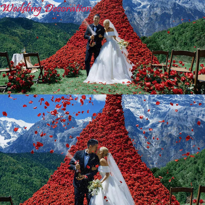 CODE FLORIST 2200 PCS Dark-Red Silk Rose Petals for Romantic Night,Wedding,Proposal Anniversary Flower Decorations