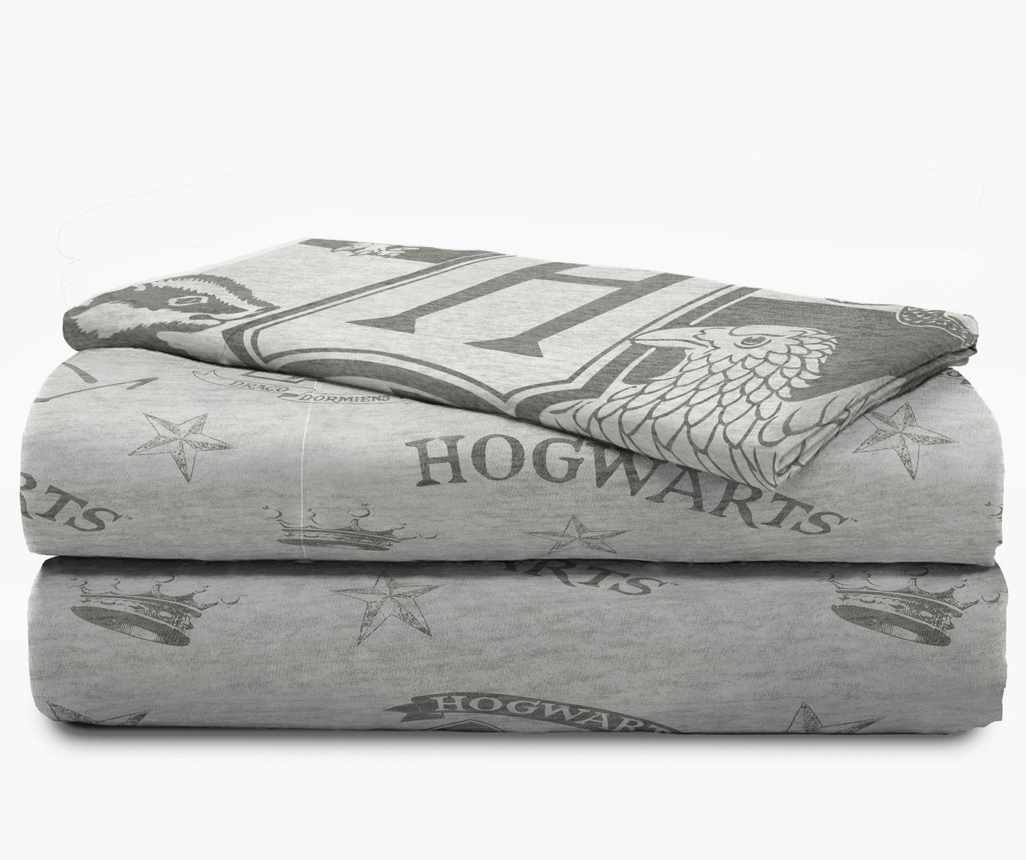 Jay Franco Kids Sheet Set with Fitted, Flat Sheets & Pillow Cover - Ultra-Soft Bedding with Pillowcase for Room Decor, Gray - Harry Potter, 3 Piece Twin