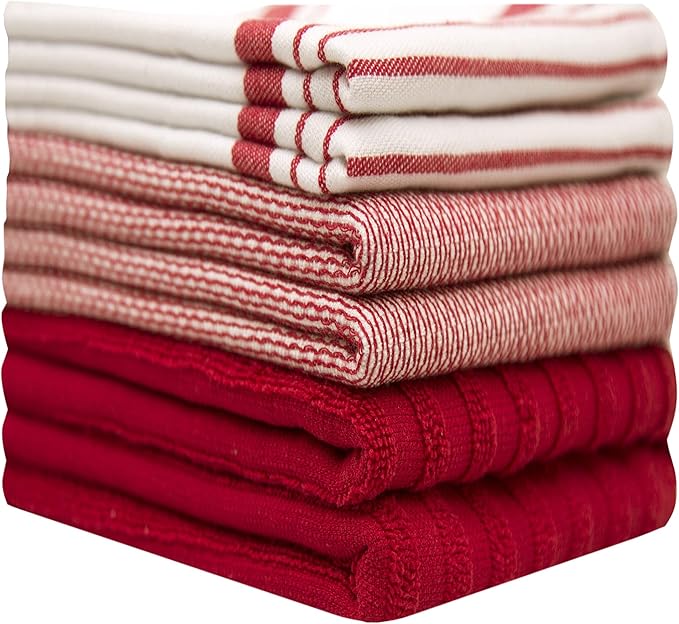 Premium Kitchen Towels | Large Cotton Dish Towels | Flat & Terry Highly