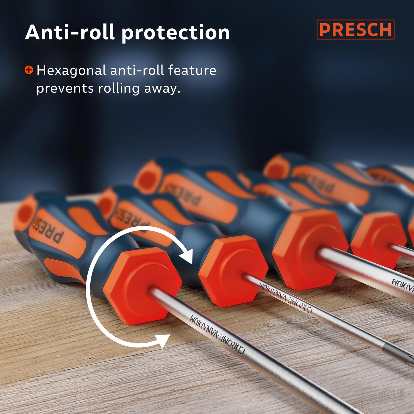 Presch TX Screwdriver Set 6 Pieces - Star Head/Magnetic Screwdriver Set - Professional Tool - T10 to T40 Screw Driver Kit