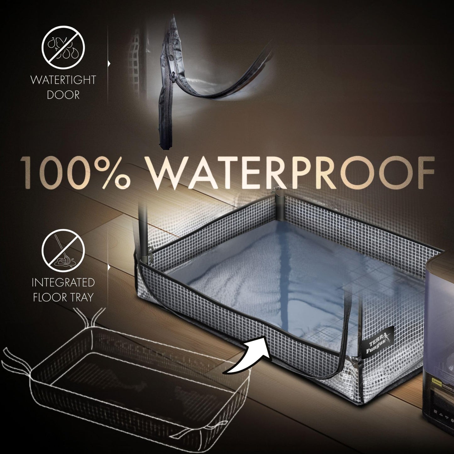 Mushroom Grow Tent with 6500K LED Light & Timer, 4-Tier Shelves Fit Up to 8 Monotubs, Mini Indoor Greenhouse with Grow Light, Waterproof Tray, 4 Vents, Martha Tent