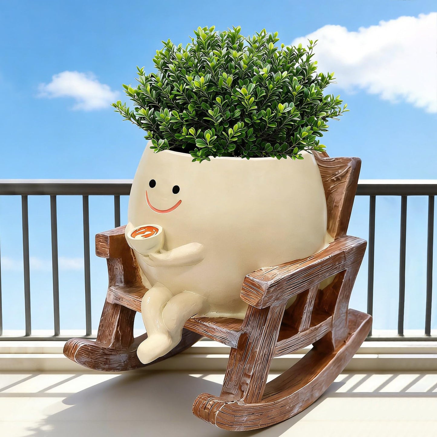 Shaddollvd Smiley Face Planter Pot,Cute Plant Pots for Indoor Outdoor with Drainage Hole,Unique Funny Flower Pot for Succulents,Plant Gifts for Mother's Day, Birthday, Christmas
