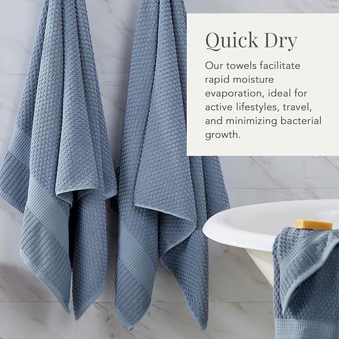 NY Loft 100% Cotton Hand Towel 6 Pack | Super Soft & Absorbent Quick-Dry Hand