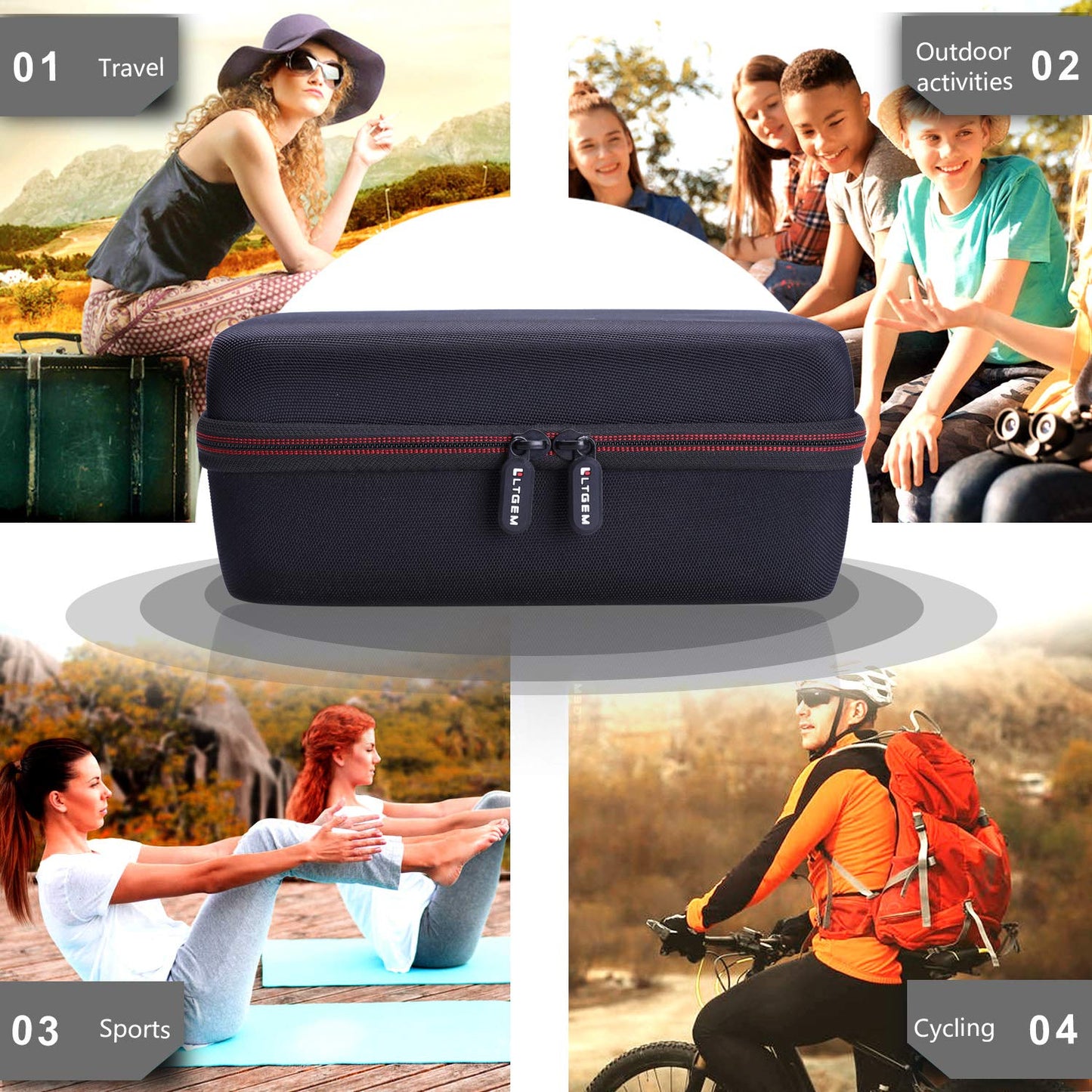 ZKMAGIC LTGEM Hard Carrying Case for Cricut EasyPress Mini Heat Press - Travel Protective Storage Bag, Aidsadd32, Minimalist