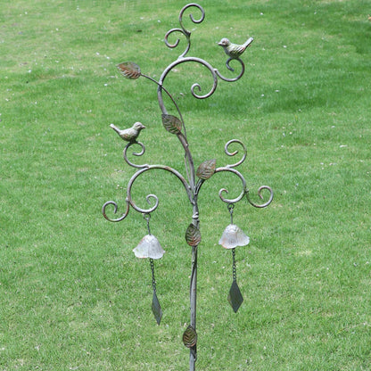 Decorative Garden Stakes for Outside,Metal Outdoor Garden Decor with Bells