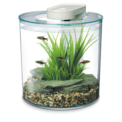 Marina 360 Aquarium with Remote Control LED Lighting, Multi-colour, 10 Litre,Blue,Green,Red