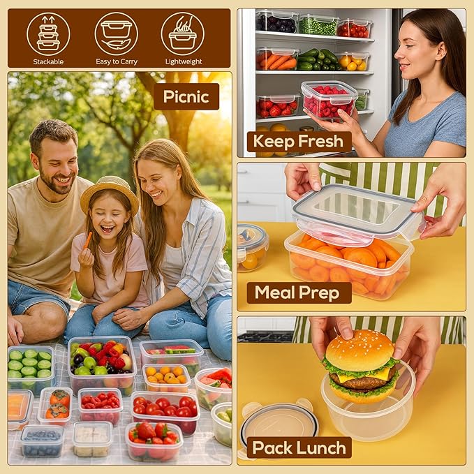 50 PCS Thicker Food Storage Containers