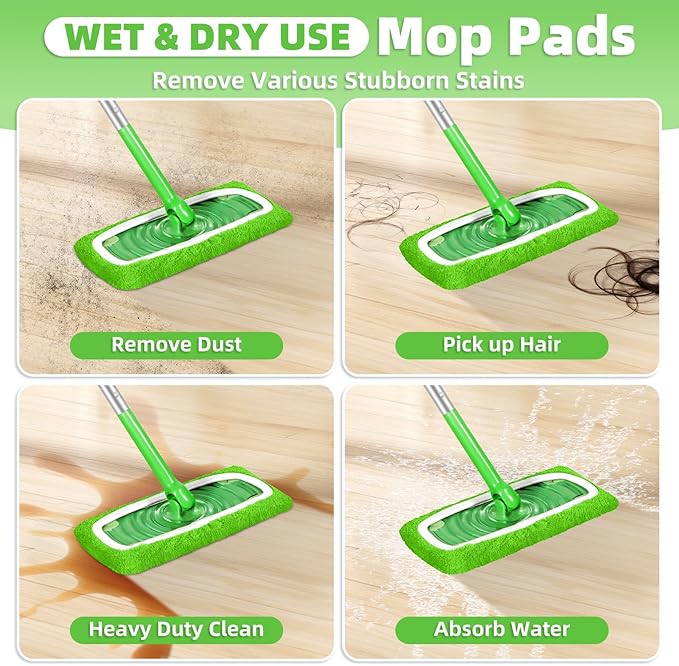Reusable Dry Sweeping Cloths Microfiber Wet Pads Refill Compatible