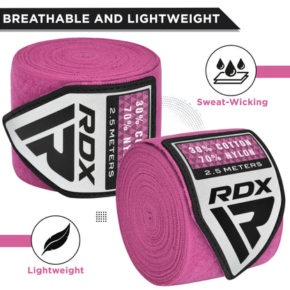 RDX Boxing Wraps Kids 2.5M Inner Gloves, Elasticated Thumb Loop Bandages, Junior Under Mitts Hand Fist Protector Wrist Support Straps, Muay Thai MMA Kickboxing Martial Arts