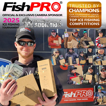 [FishPRO® 2026 Upgrade] Underwater Fishing Camera 1200TVL, 7'' Ice Fishing Camera Underwater[Aluminum Box], Fish Finder Ice Fishing Gifts for Men, IR+LED, 4,500mAh, 65ft