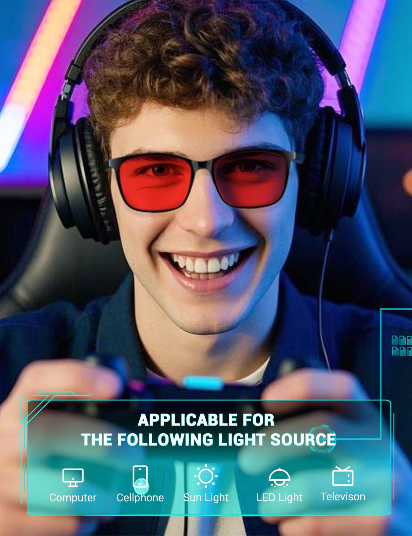 TIJN Sleep Glasses for 99.9% Blue Green Light Blocking Dual AR Coatings Red Lens for Computer Gaming Reduce Eyestrain, TR90, Black