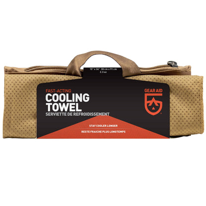 GEAR AID Fast Acting Cooling Towel for Fitness, Sports and Outdoors, 15”x36”, Coyote