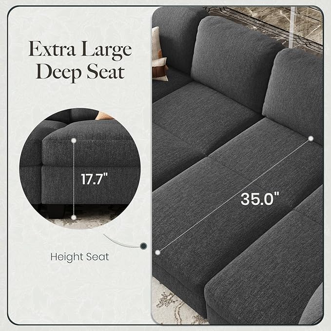 Belffin 111" Cloud Sectional Sleeper Sofa