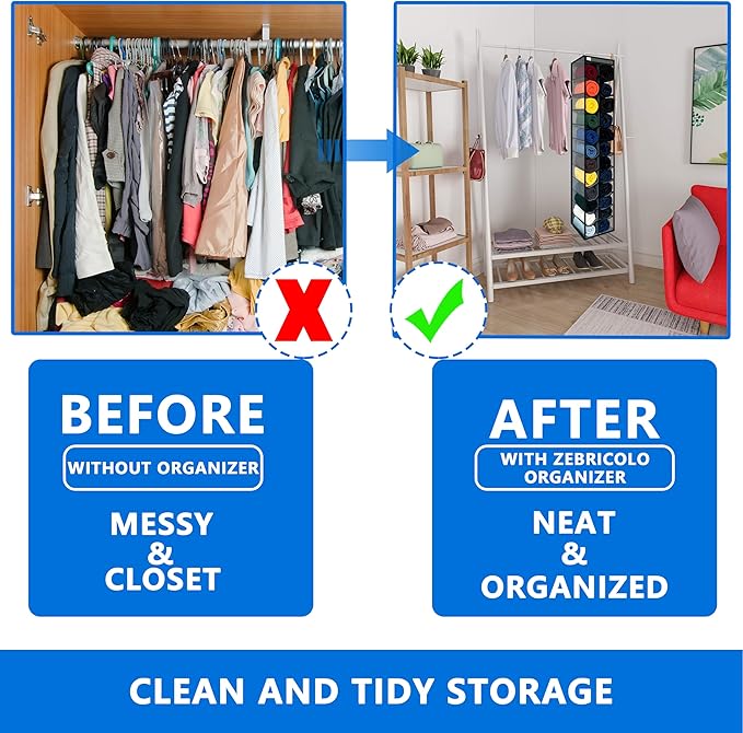 Closet Organization, 24 Section, Hanging Closet Organizer, Space Saving