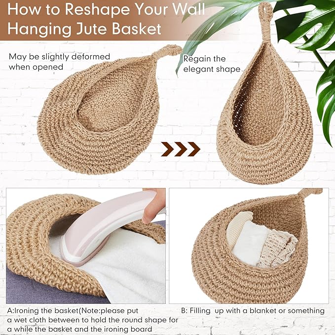 Honeydak Boho Decor Hanging Wall Baskets