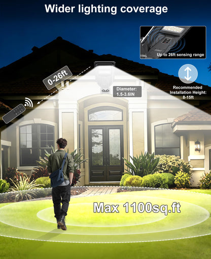 JAYNLT Outdoor Solar Street Light, 3000K/4000K/6500K Dusk to Dawn Solar Flood Light with Motion Sensor, IP67 Waterproof Super Bright LED Outdoor Lighting for Yard, Garage and Other Area Lighting-2pack
