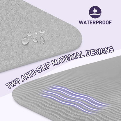 Kanonmaori Foldable Yoga Mat for Travel 72"x 32"x 0.32"Inch, 8mm Thick Folding Exercise Mat, Outdoor Non-slip Pilates Mat for Women & Men, Wide Yoga Mat Packable for Workout and Fitness（grey）