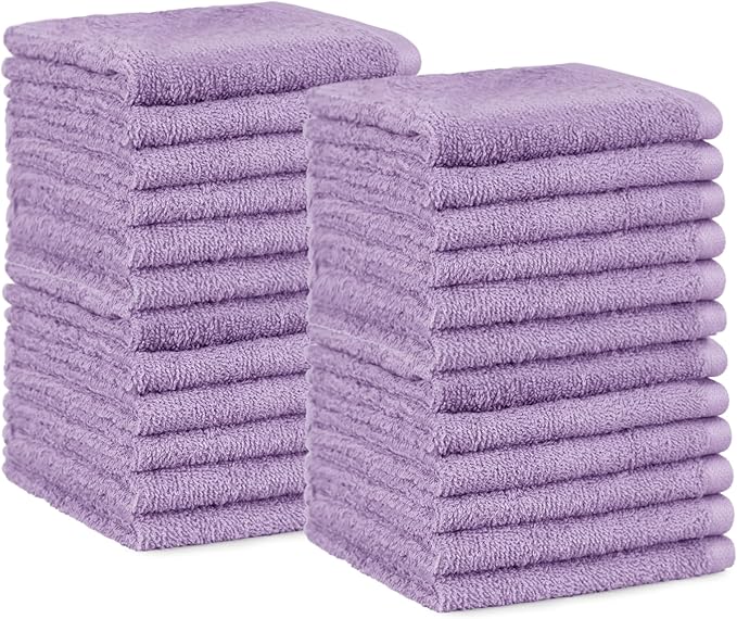 Amazon Basics Highly Absorbent, Fast Drying 100% Cotton Washcloths