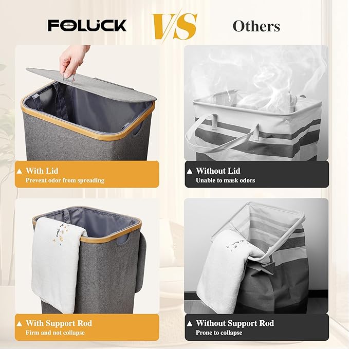 Large Laundry Hamper, 75L Waterproof Laundry Basket