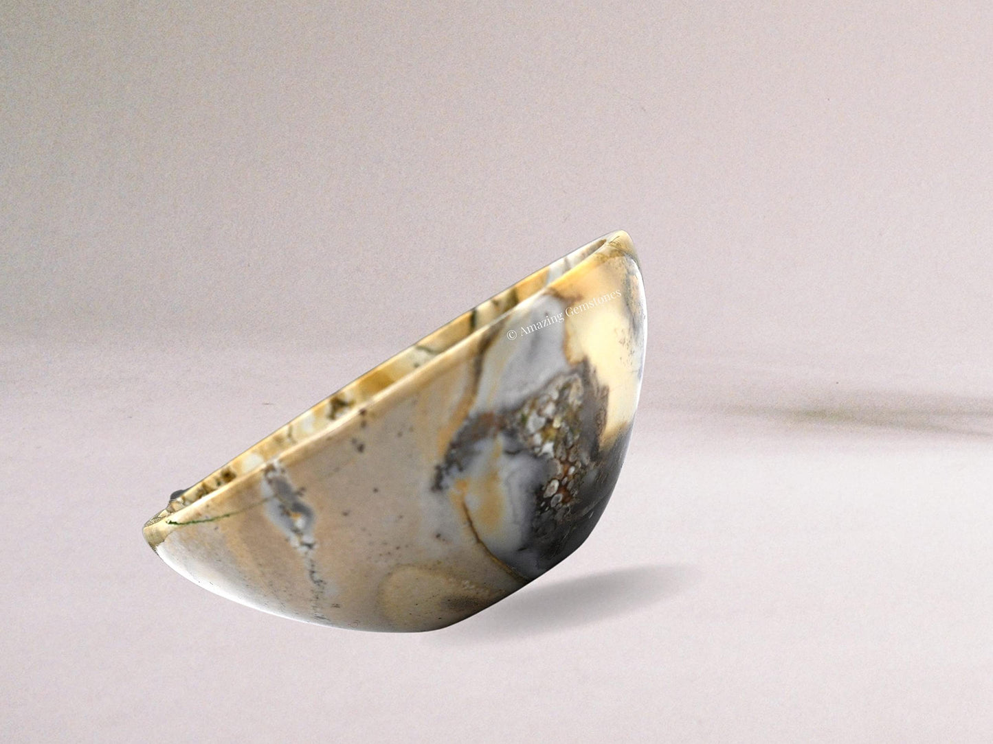 Conglomerate Jasper Crystal Bowl - 2 Inch Decorative Bowls for Room and Home Decor - Gemstone Healing Crystals for Elegant Display, Positive Energy Balance and Gift