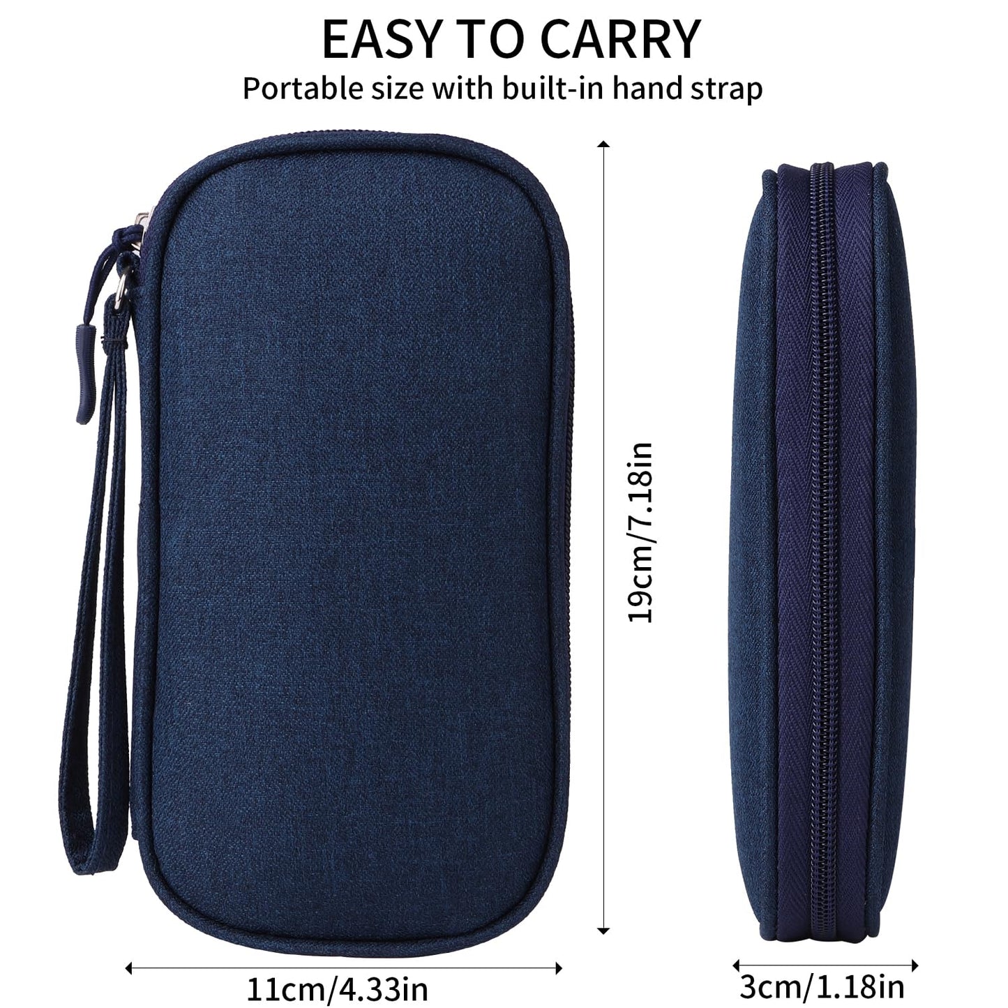 Travel Cable Organizer, Electronics Accessories Bag for Charger, Phone, Memory Card, Universal Gadget Organizer (Blue)