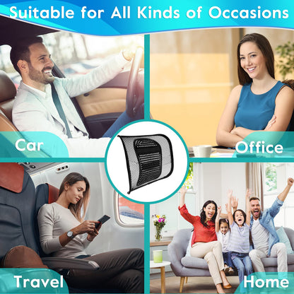 m zimoon Mesh Back Support, Mesh Lumbar Support Cushion Air Flow Chair Back Support with Elastic Strap Back Rest for Home Office Chair Car Seat Back Pain Relief