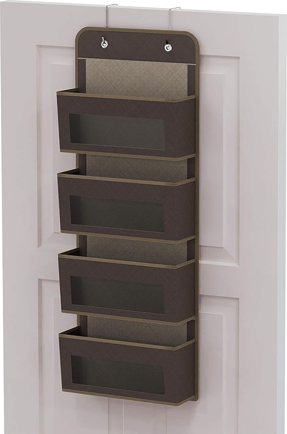 Simple Houseware 4 Clear Window Pocket Over Closet Door Storage Hanging