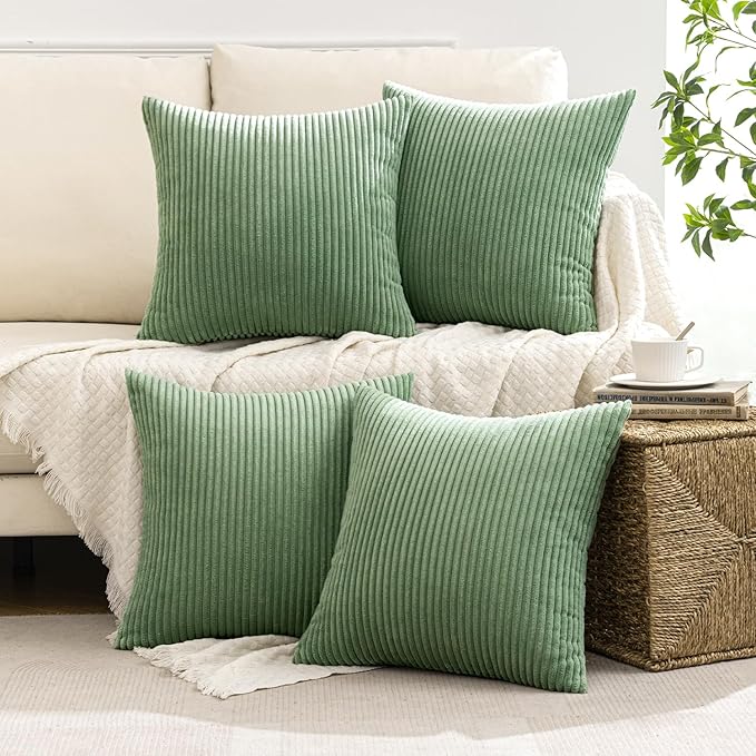 MIULEE Boho Farmhouse Throw Pillow Covers 18x18 Inch Set of 4 Mordern Nordic