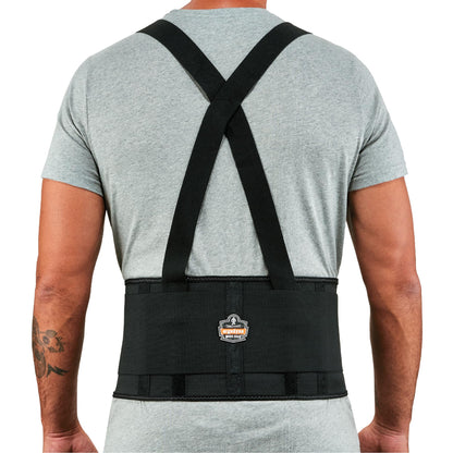Ergodyne ProFlex 1650 Back Support Belt, 7.5" Elastic, Adjustable, Removeable Straps, Black, Medium