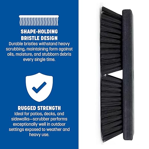 SPARTA Plastic Floor Scrub Brush, Brush Head Only, Deck Brush