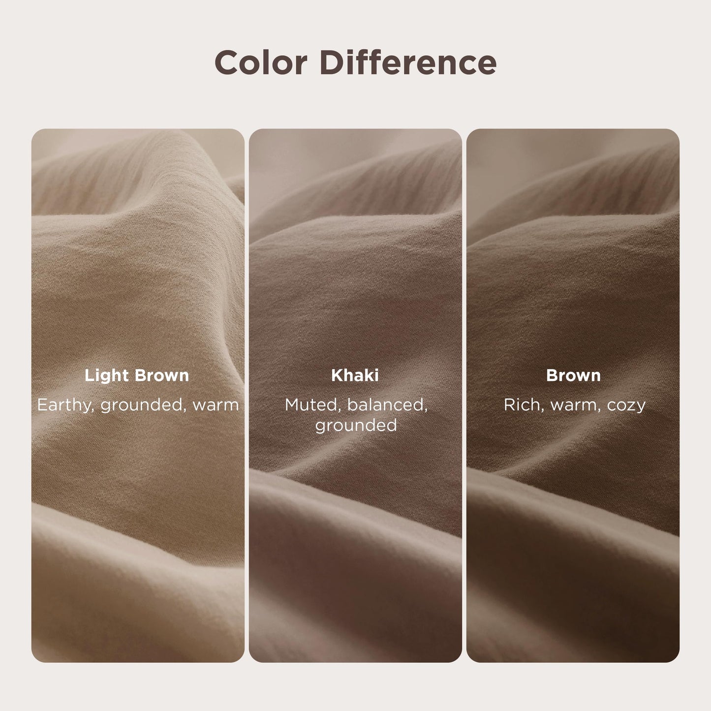 Bedsure Light Brown Duvet Cover Queen Size - 3 Pieces Prewashed Cotton-Like Extra Soft Bedding Set, Includes 1 Duvet Cover 90x90 Inches with Zipper Closure & 2 Pillow Shams, Comforter Not Included
