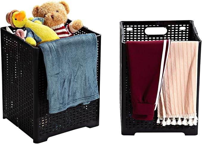 42L Collapsible Plastic Laundry Baskets, Foldable Laundry Hamper