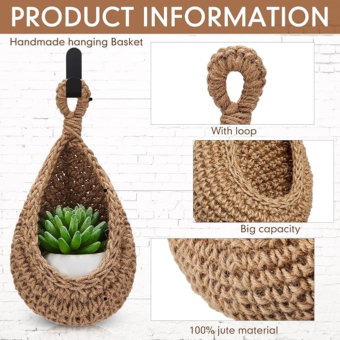 Honeydak Boho Decor Hanging Wall Baskets