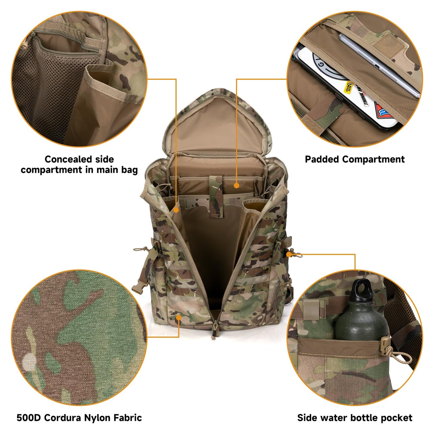 EXCELLENT ELITE SPANKER Tactical Military Backpack 35L Camping Hiking Backpack for Men and Women for Outdoor Hiking, Trekking, and Travel(Multicam)
