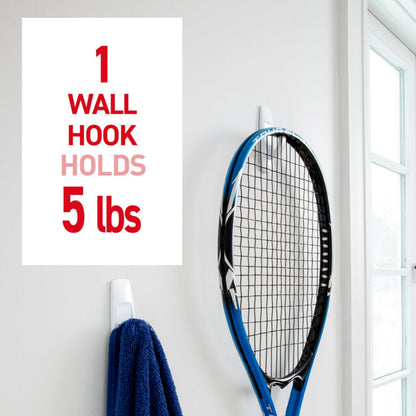 Command 5 lb Large Utility Hooks, 7 Wall Hooks and 12 Command Strips, Damage-Free Hanging with Adhesive Strips, No Tools for Hanging Christmas Decorations