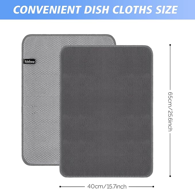 KinHwa Kitchen Washcloths for Dishes Absorbent Microfiber Dish Cloths Dish