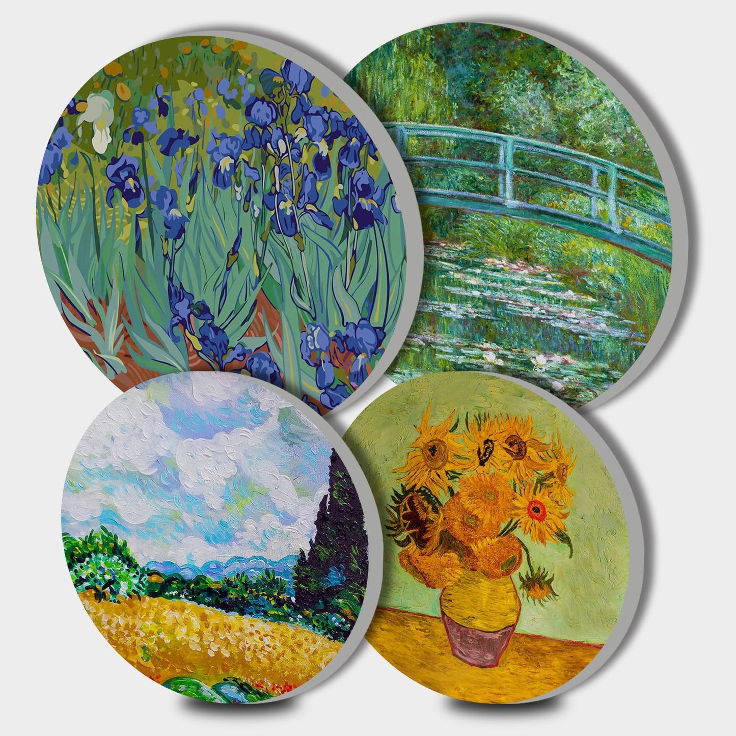 Tucocoo Van Gogh Irises Stove Burner Covers,Gas Stove Burner Top Covers Set of 4, 8Inch and 10Inch Stove Top Covers for Electric Stove Country Classic Round Metal Stove Burner Covers Kitchen Decor