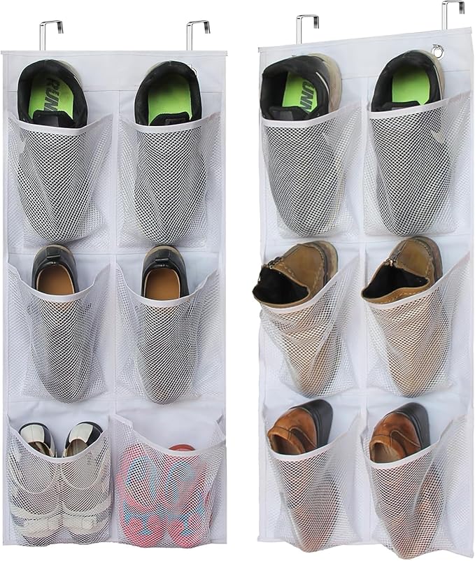 KIMBORA 2 Packs Narrow Over the Door/Wall Shoe Organizer Cruise, Small Hanging