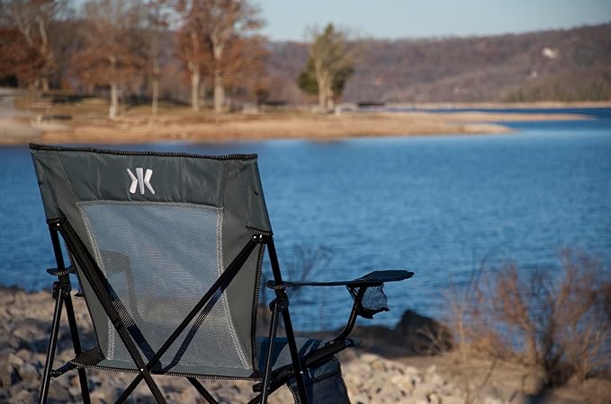 Kijaro Portable Camping Chairs - Enjoy the Outdoors with a Versatile Folding Sports Chair for Outdoor & Lawn - Dual Lock Feature Locks Position – Hallet Peak Gray