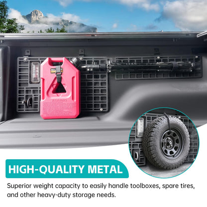 OUSUWO Side Truck Bed Molle Panel Rack System Compatible with 2019-2024 Jeep Gladiator JT 5FT Accessories Cargo Storage Organizer Tools Rack Fit for 19-24 Gladiator JT Accessories (Not Fit 2025)