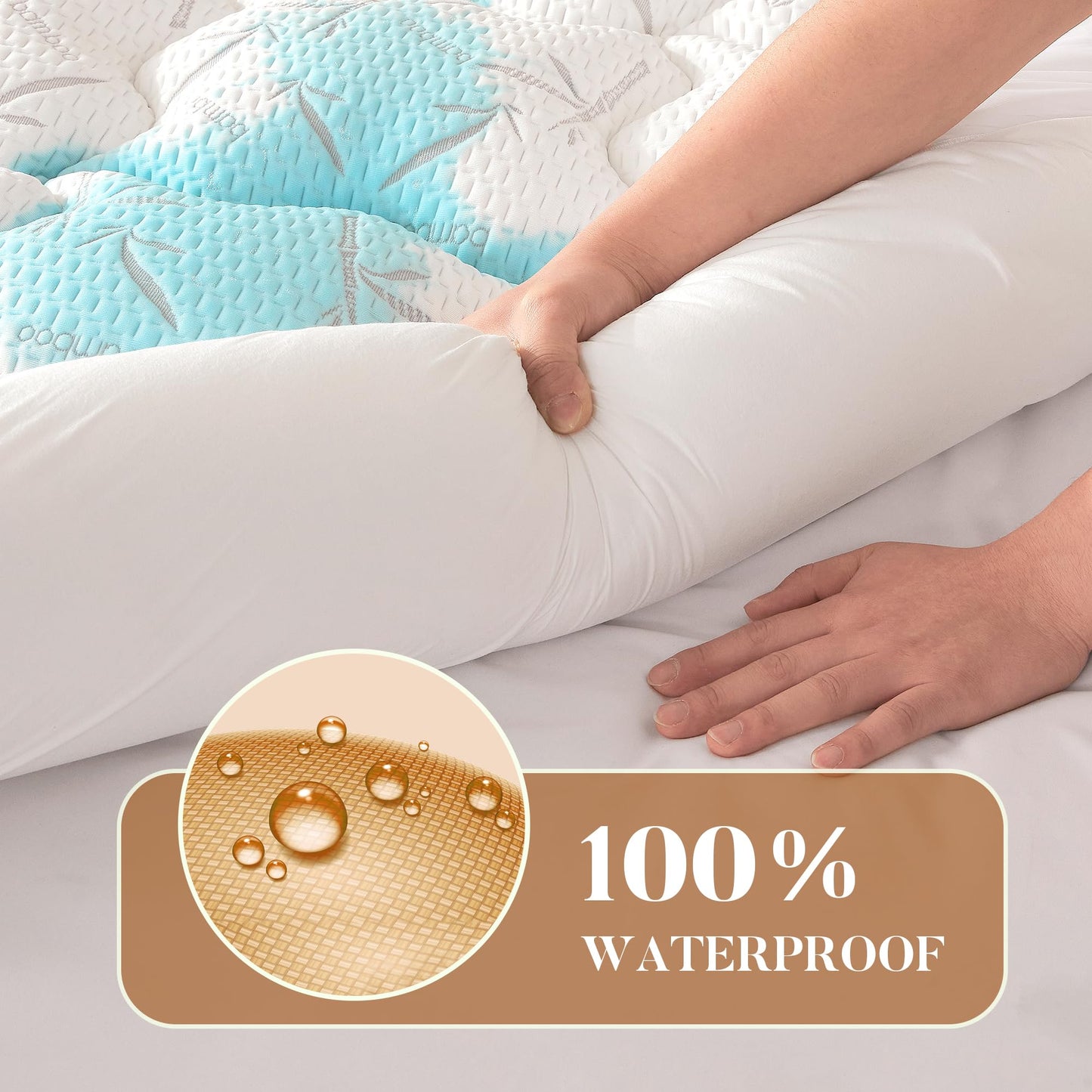 PRIMESOFT King Size Thick Pillow Top Mattress Topper, Up to 21 Inch Deep Pocket, Soft Breathable for Back Pain, Waterproof Protector Cover (White)