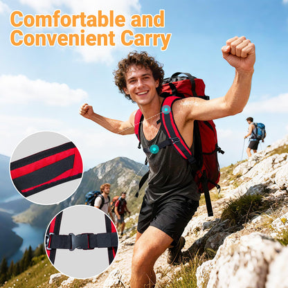 Keepark Rock Climbing Rope Storage Bag - Large Capacity Tree Rope Storage Backpack, Waterproof Oxford Outdoor Climbing Rope Bag With Adjustable Shoulder Straps - Red