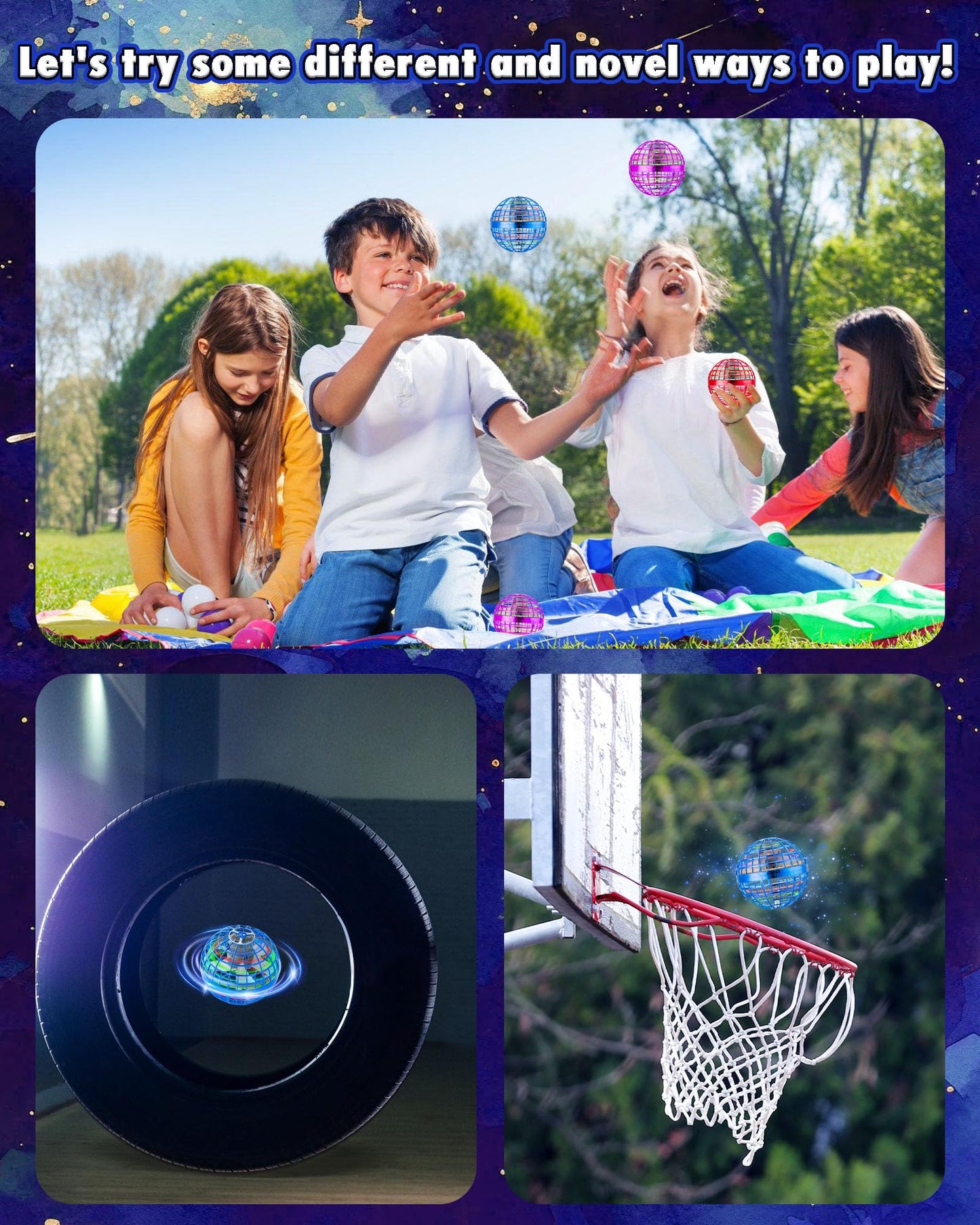 owlrun 2024 Modified Flying Orb Ball Toys for Boys Cosmic Globe Floating Ball Soaring Boomerang Hover Ball Mini Drone Flying Spinner Cool Kids Toys Birthday Gifts for Boys Girls 6 7 8 9 10+