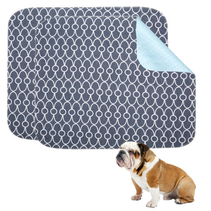 Geyecete Washable Dog Pee Pads (2pack), few Layers Design Waterproof/Soft/Super Absorbing/Anti-Slip Machine Washable, Reusable, Travel Pet Pee Pads! Puppy Training pads-Gray-M