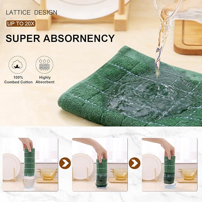 Mordimy 100% Cotton Terry Cloth Kitchen Towels, Super Soft and Absorbent Dish