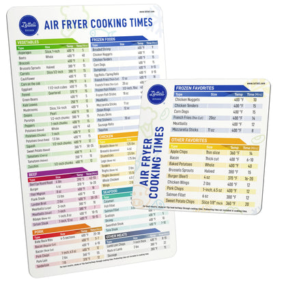 Air Fryer Magnetic Cheat Sheet Set - Air Fryer Accessories Cookbook - As Seen on the Today Show an Easy to Use AirFryer Time Chart Set - Strong Magnet Quick Reference Cooking Guide for Frying (Black)
